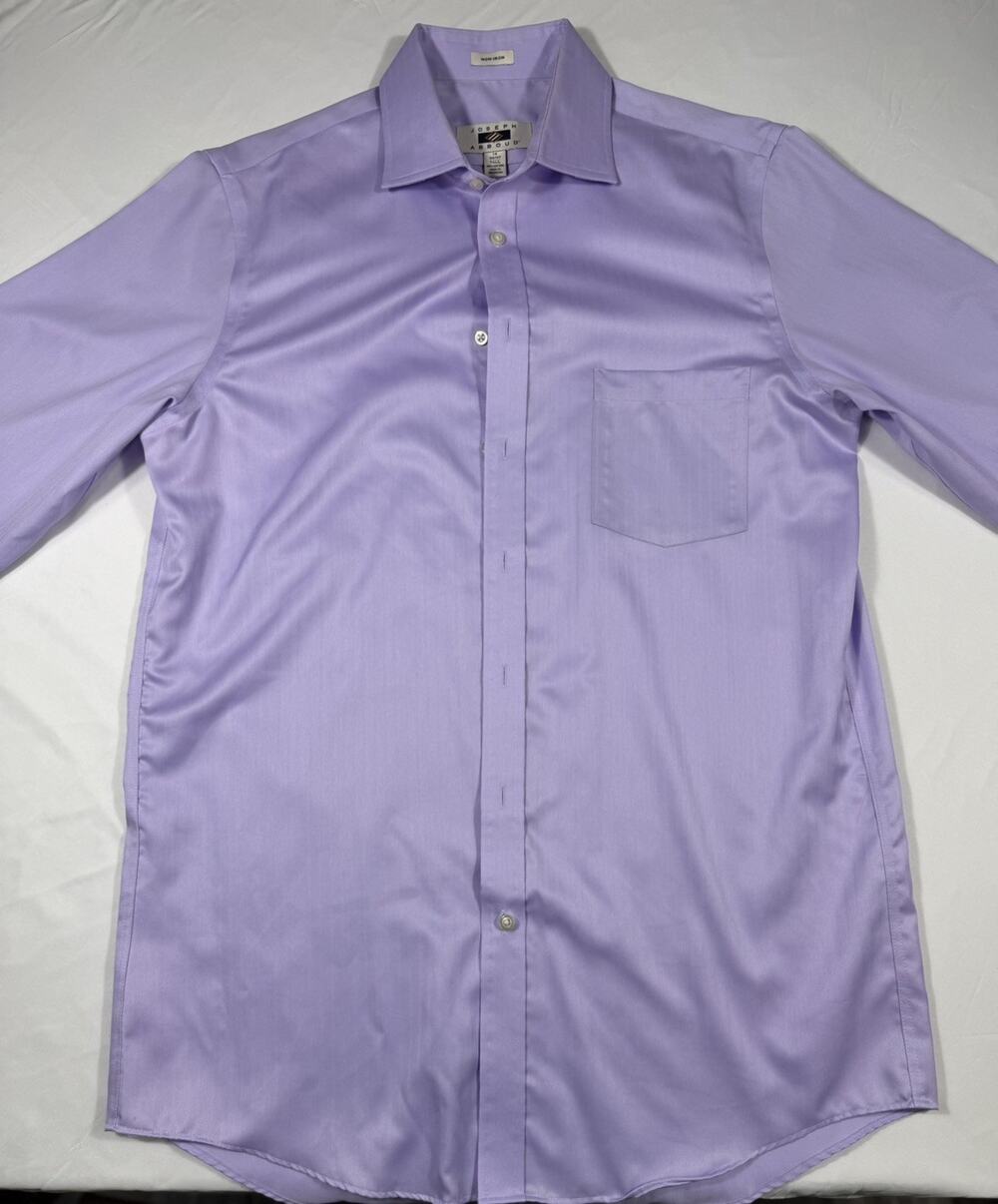 Shirt Joseph Abboud Non-Iron 100% Cotton Purple Dress Shirt Men's Tall